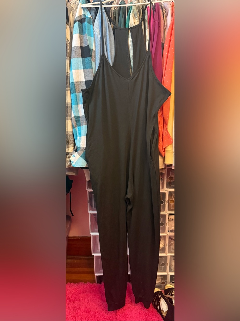 Women’s Black Jumper Jumpsuit - Casual Pull-On Overalls - Picture 3 of 3